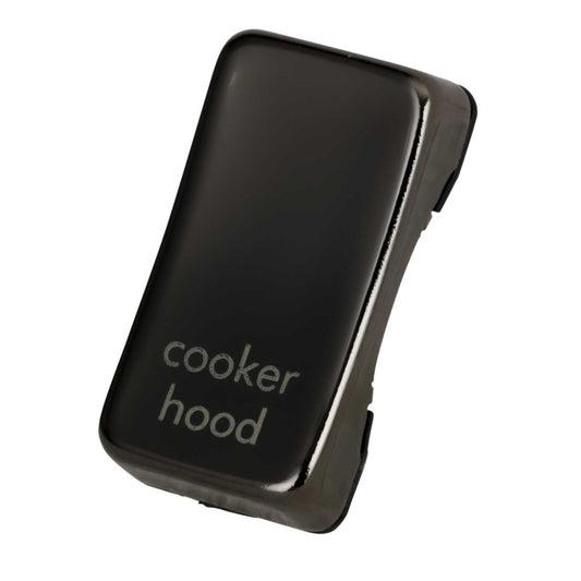Schneider GET Ultimate Grid Switch Rocker Cap marked Cooker Hood Black Nickel (Pack of 6)
