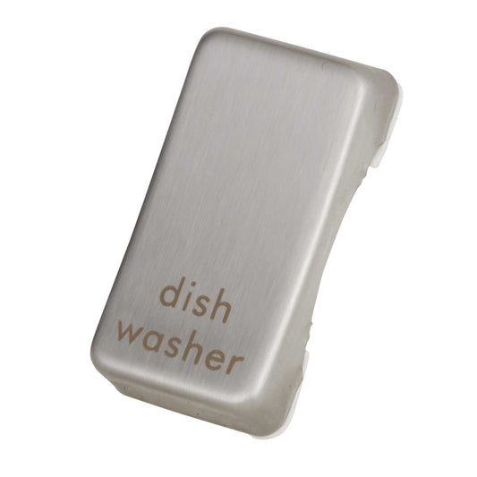 Schneider GET Ultimate Grid Switch Rocker Cap marked Dishwasher Stainless Steel (Pack of 6)