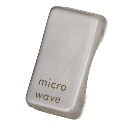 Schneider GET Ultimate Grid Switch Rocker Cap marked Microwave Stainless Steel (Pack of 6)