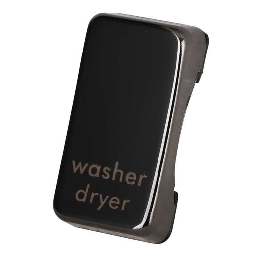 Schneider GET Ultimate 1 Gang Screwless Rocker Cap marked Washer Dryer Black Nickel (Pack of 6)