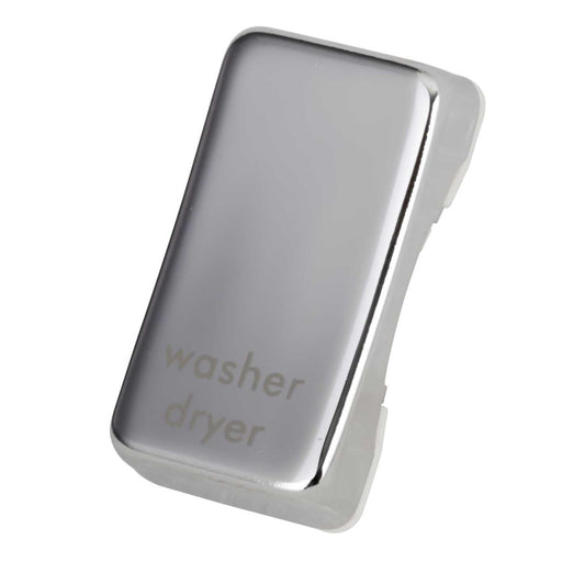 Schneider GET Ultimate Grid Switch Rocker Cap marked Washer Dryer Mirror Steel (Pack of 6)