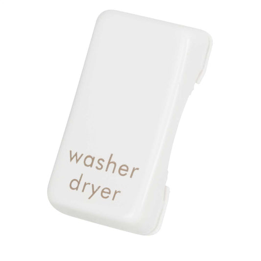 Schneider GET Ultimate Grid Switch Rocker Cap marked Washer Dryer Painted White (Pack of 6)