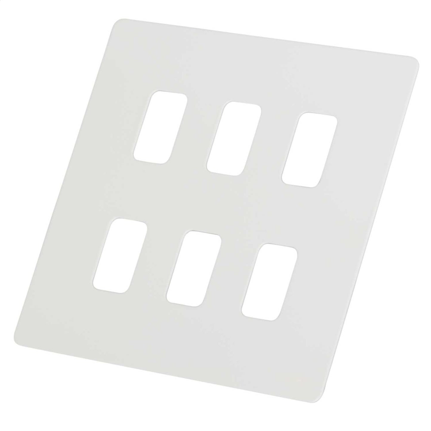 Schneider GET Ultimate 6 Gang Screwless Grid Front Plate Painted White