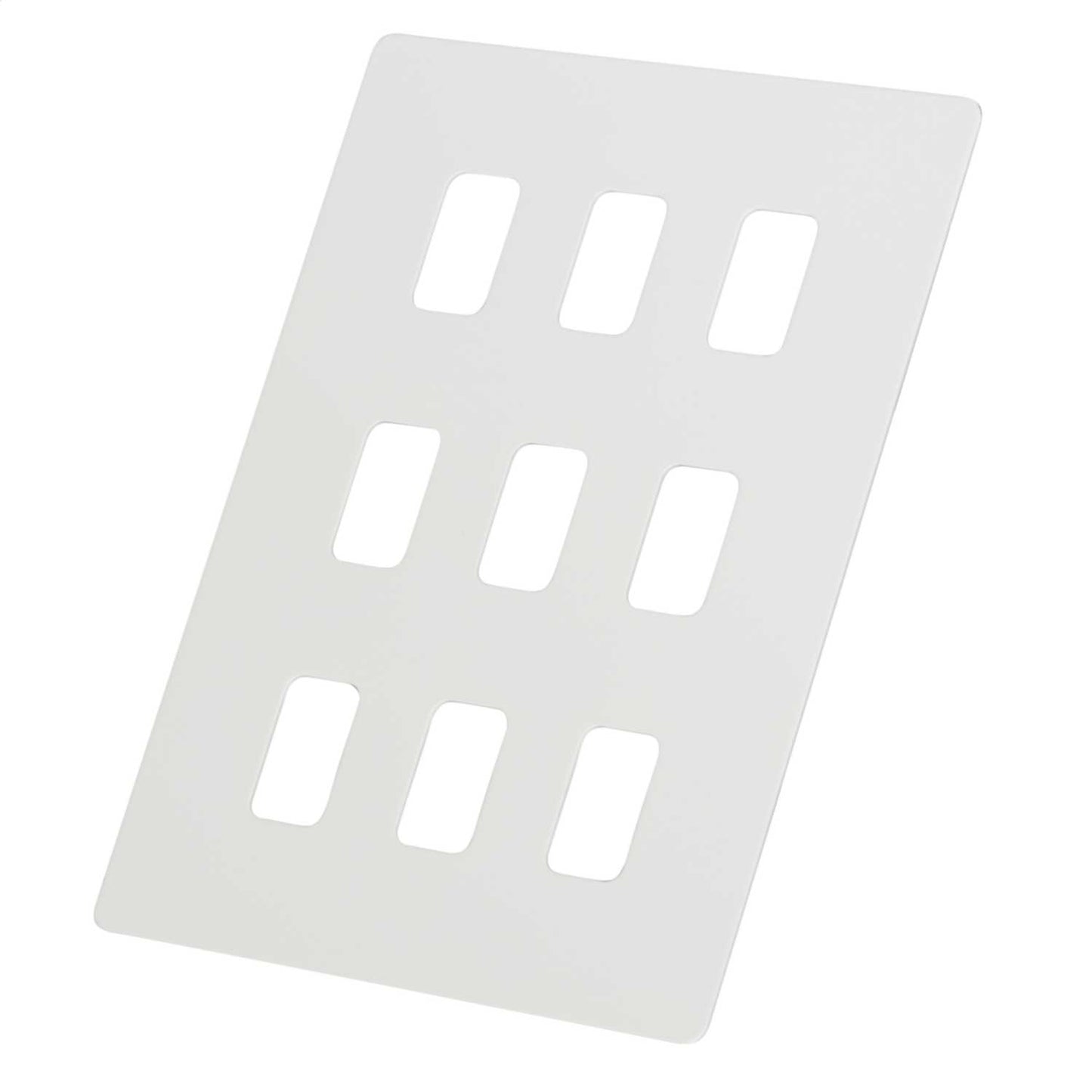 Schneider GET Ultimate 9 Gang Screwless Grid Front Plate Painted White