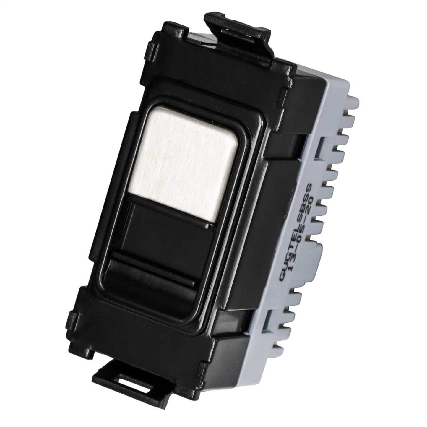 Schneider GET Ultimate Secondary Telephone Grid Outlet Stainless Steel Black Insert