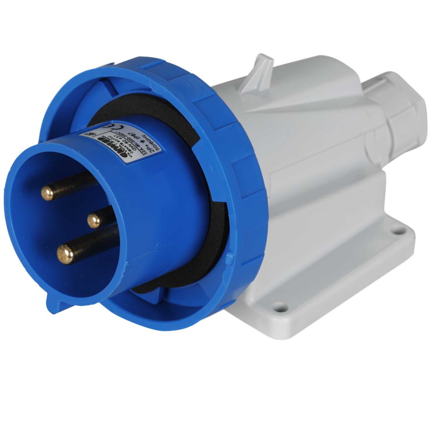 Gewiss 32A 2P+E 230V Wall Mounted Angled Appliance Inlet IP67