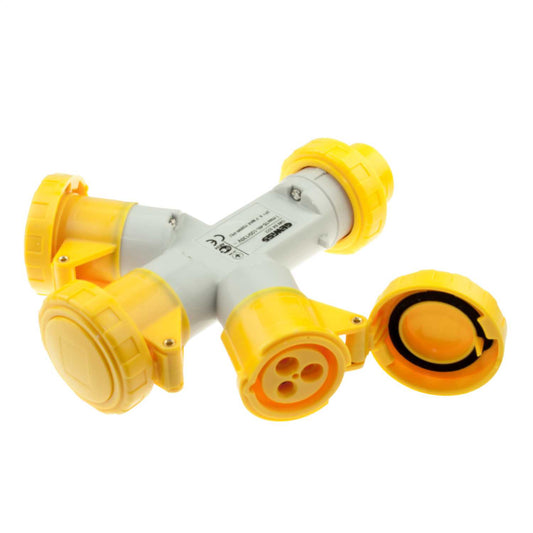 Gewiss 16A 2P+E 110V 3 Way Socket Outlet IP67