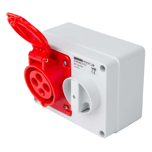 Gewiss 32A 3P+E 415V Interlocked Switched Socket IP44