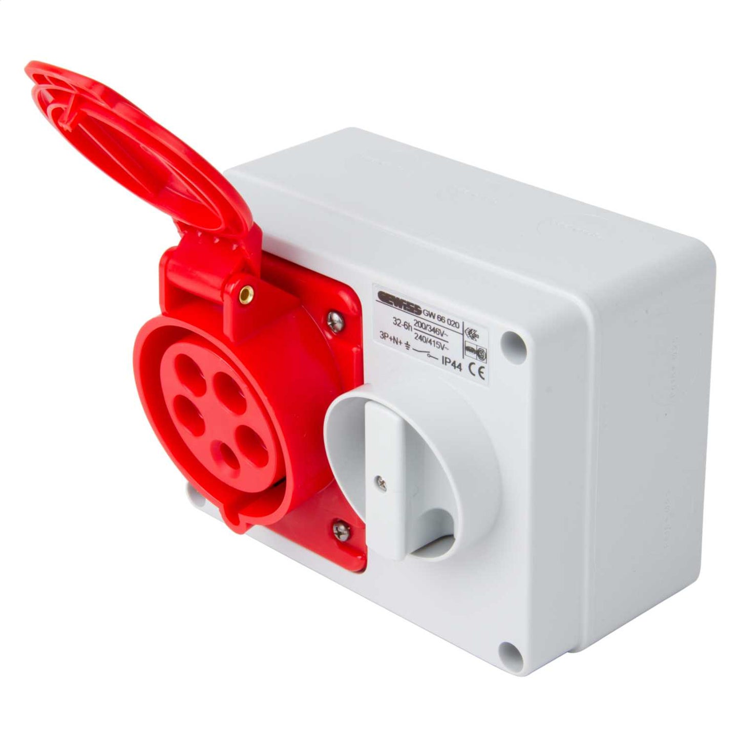 Gewiss 32A 3P+N+E 415V Interlocked Switched Socket IP44
