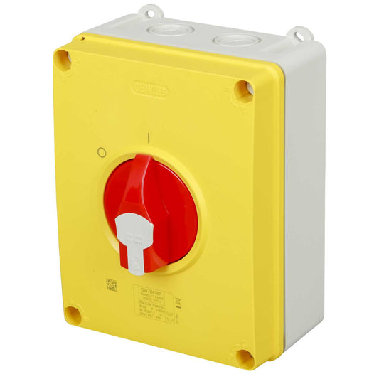 Gewiss 63A 4 Pole Emergency Rotary Isolator Switch IP66 / 67 / 69