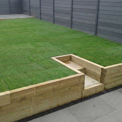 120mm x 240mm Green Treated Garden Railway Sleeper 2.4m