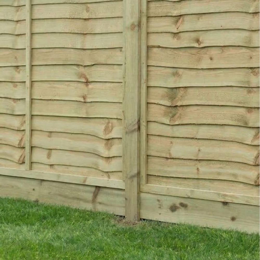6ft Green Treated Square Top Wooden Fence Post 1800mm x 75mm x 75mm (3" x 3")