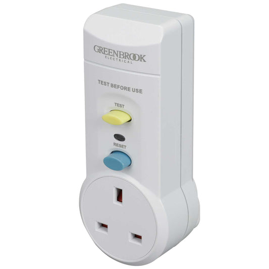 Greenbrook 13A 30mA RCD Safety Adaptor White