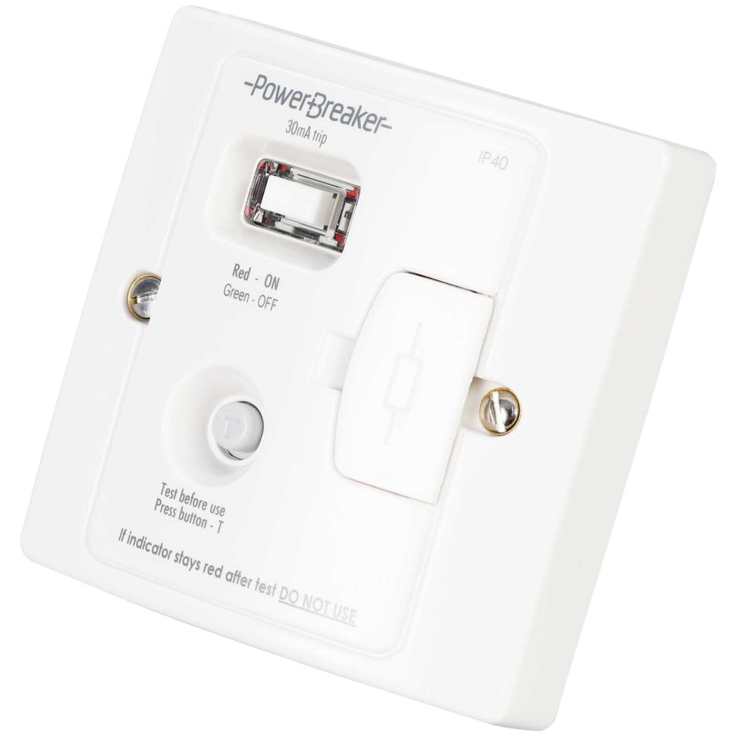 PowerBreaker 13A Type A RCD Fused Spur White