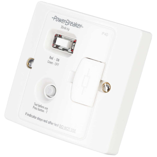 PowerBreaker 13A Type A RCD Fused Spur White
