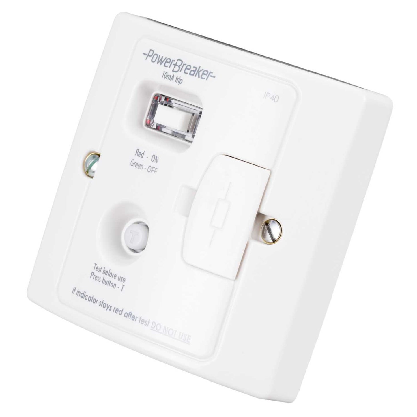 PowerBreaker 13A 10mA Type A RCD Passive Fused Spur White