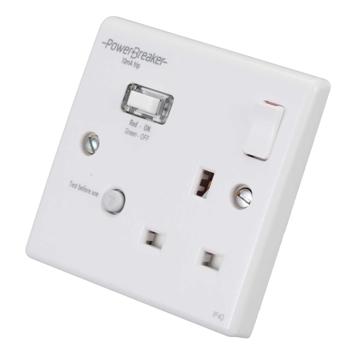 PowerBreaker 13A 1 Gang 10mA Type A Passive RCD Socket