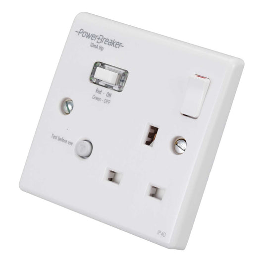 PowerBreaker 13A 1 Gang 10mA Type A Passive RCD Socket