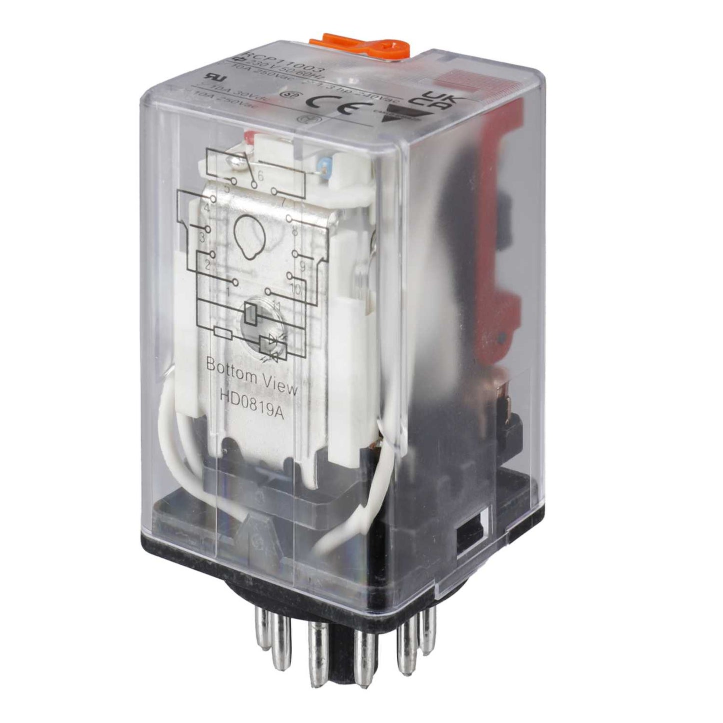 Greenbrook 11 Pin 230V AC 10A 3 Pole Changeover Plug In Relay