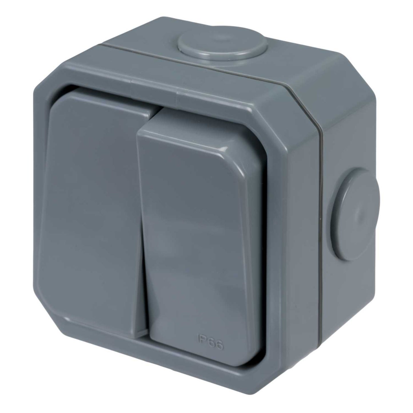 Greenbrook 10A 2 Gang 2 Way Weatherproof Light Switch IP66 Grey