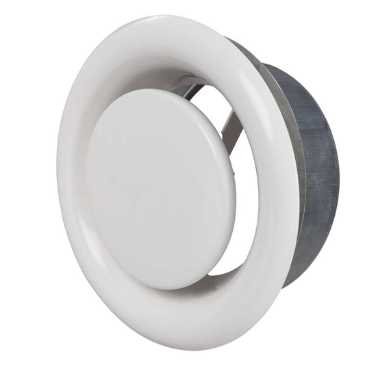 Greenwood Zehnder Round Metal Fire Rated Extract Ceiling Valve 125mm