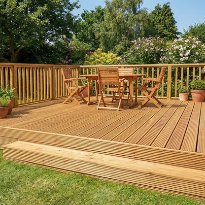38mm x 125mm Softwood Grooved Reversible Decking Board 3000mm