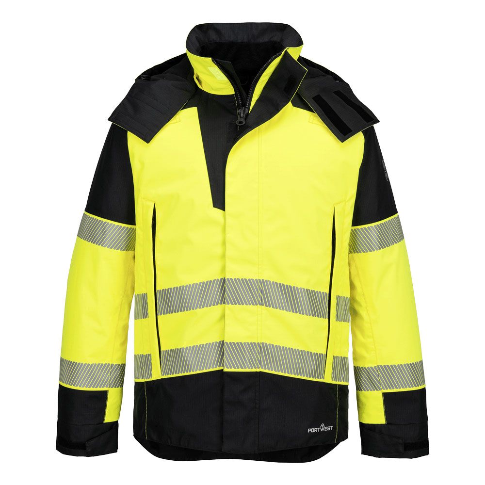 PW3 Modaflame Rain+ Hi-Vis Multi-Norm FR Winter Jacket, L, R, Yellow/Black