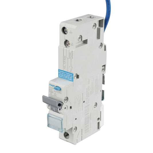 Hager 32A Single Pole 1 Module B Curve 10kA 30mA Type A Rcbo