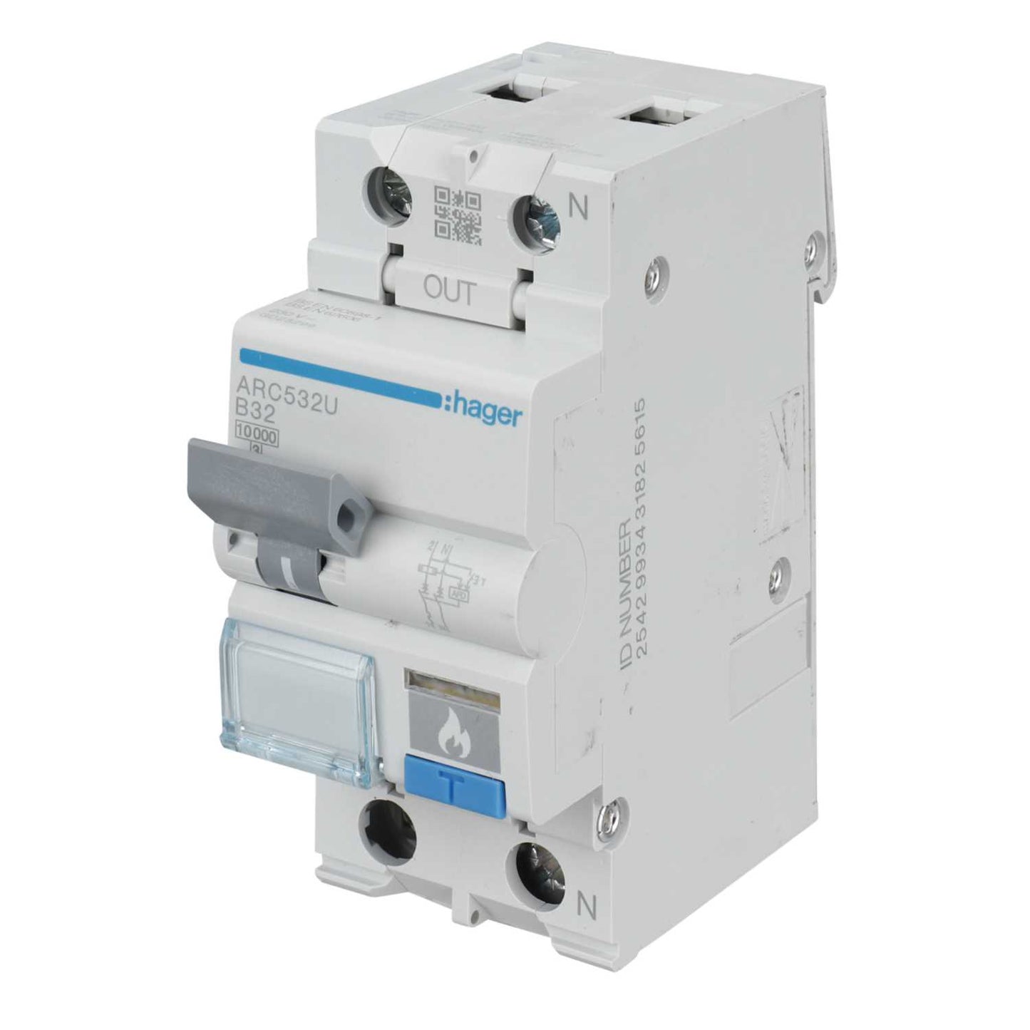 Hager 32A 1P+N 2 Module B Curve 10kA 30mA Type A Afdd Combined MCB