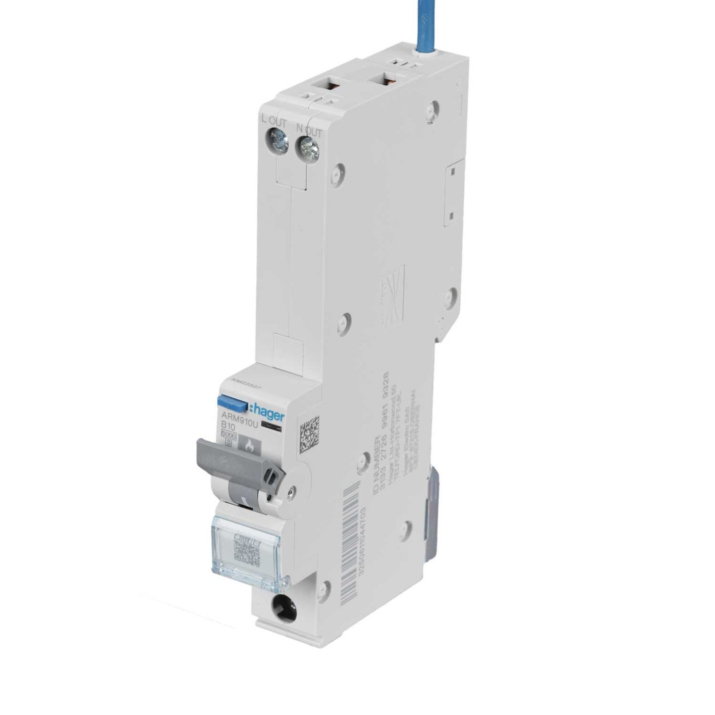 Hager 10A 1P+N 1 Module B Curve 6kA MCB with Type A Afdd