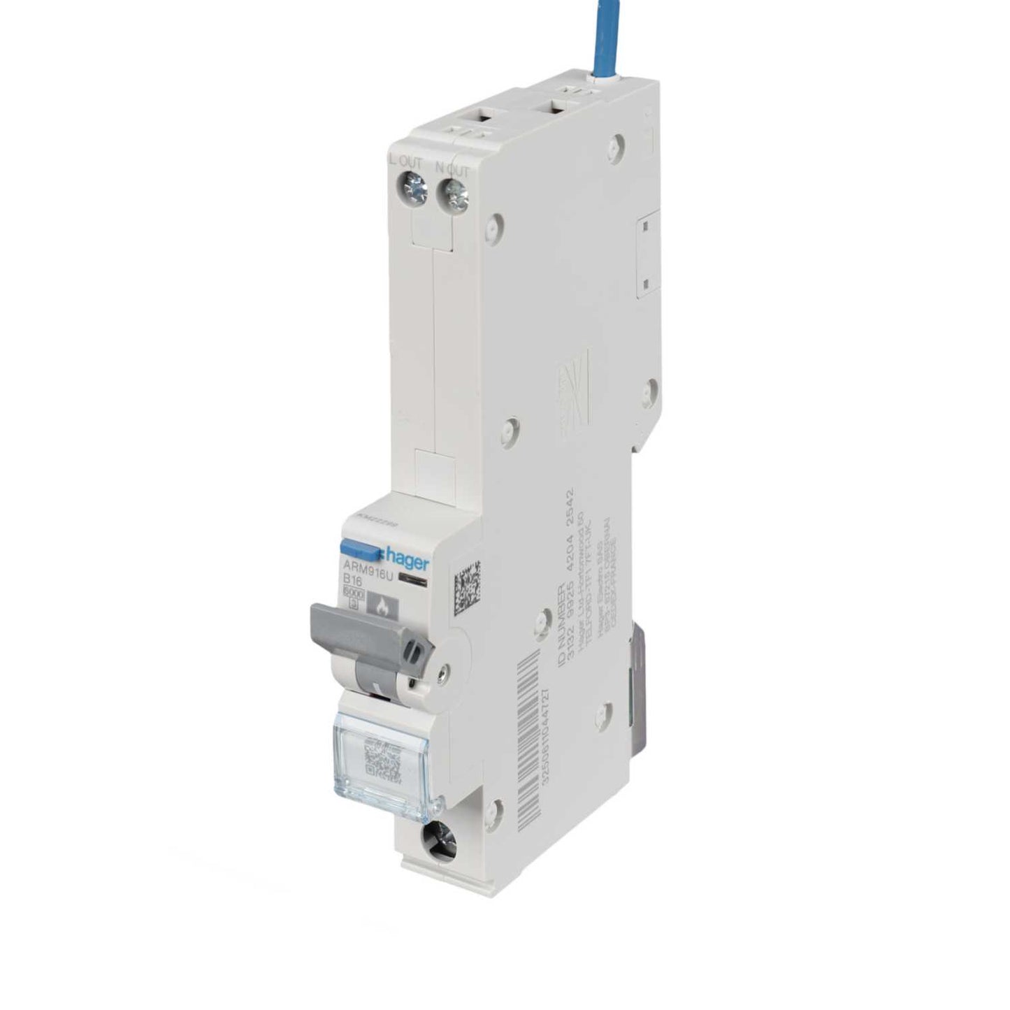 Hager 16A 1P+N 1 Module B Curve 6kA MCB with Type A Afdd