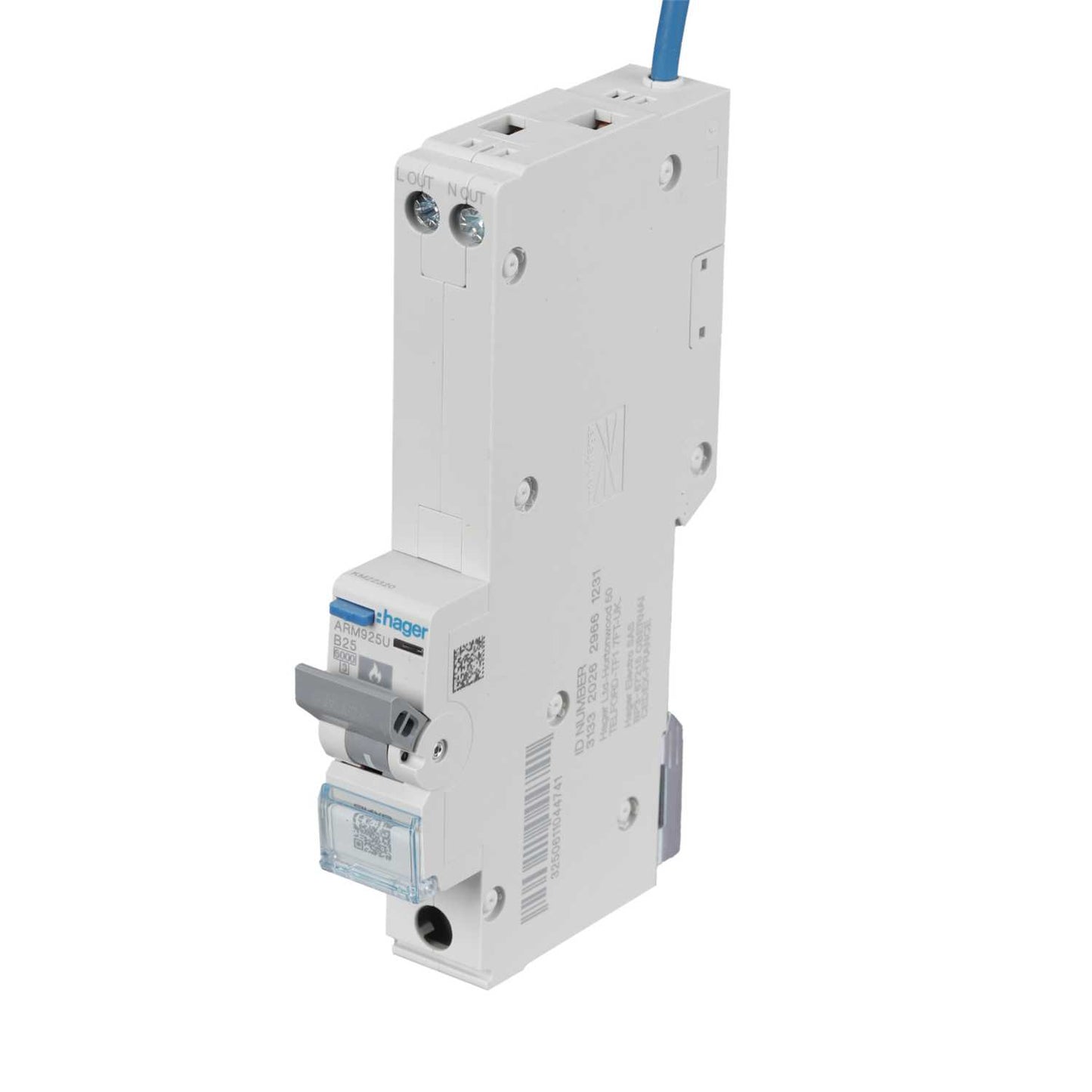 Hager 25A 1P+N 1 Module B Curve 6kA MCB with Type A Afdd