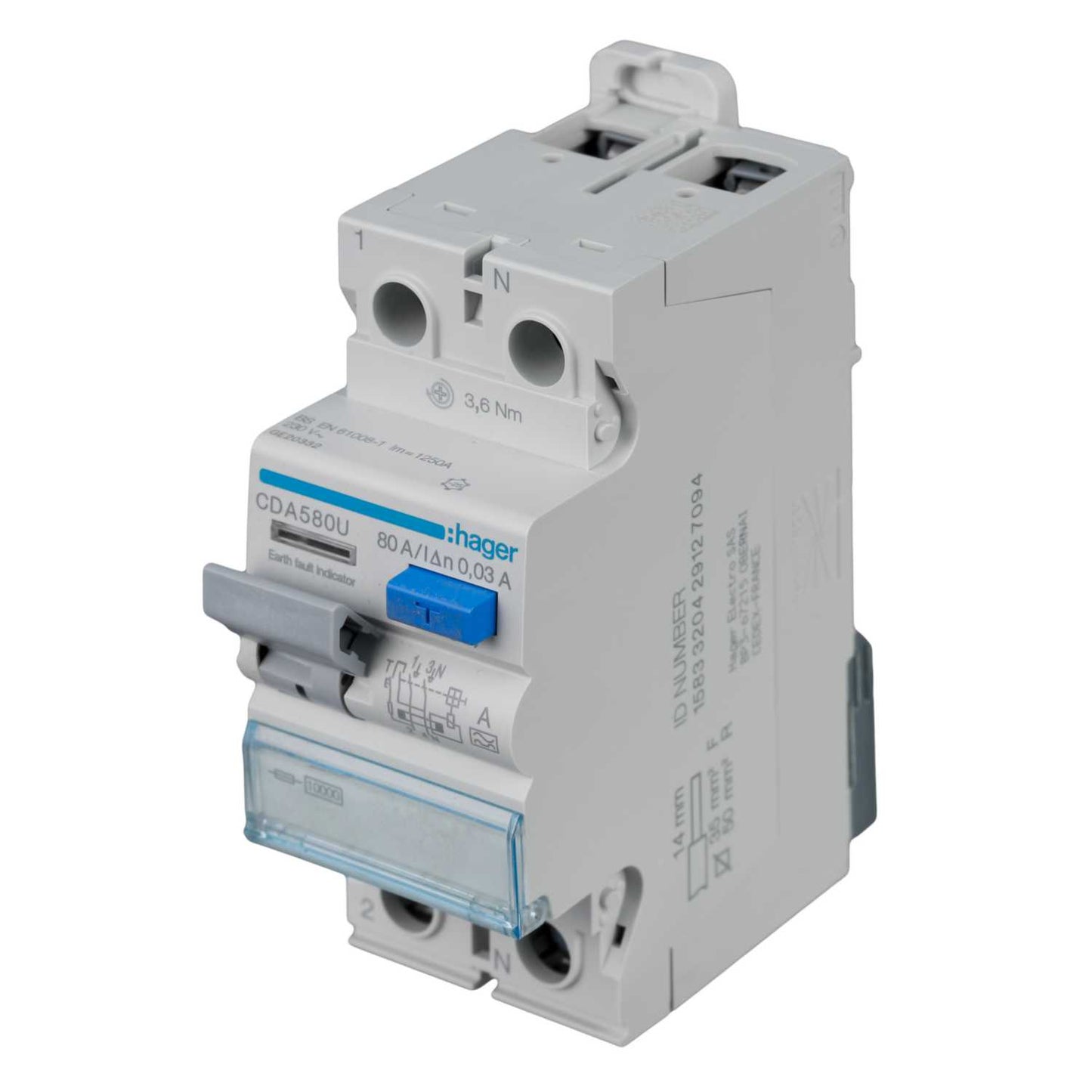 Hager 100A 2 Pole 30mA Type A RCD