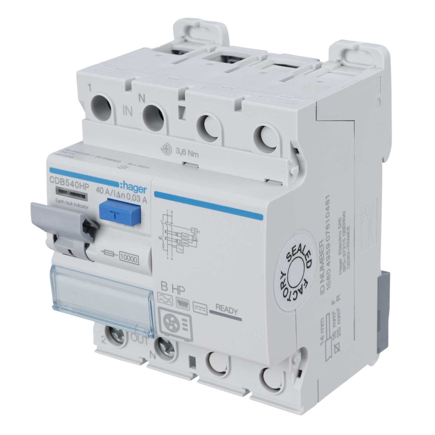 Hager 40A 2 Pole 30mA Type B HP RCD specifically for Heat Pumps