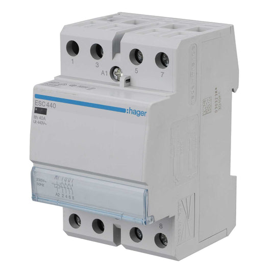 Hager 40A 3 Module Contactor 4 NO Contacts