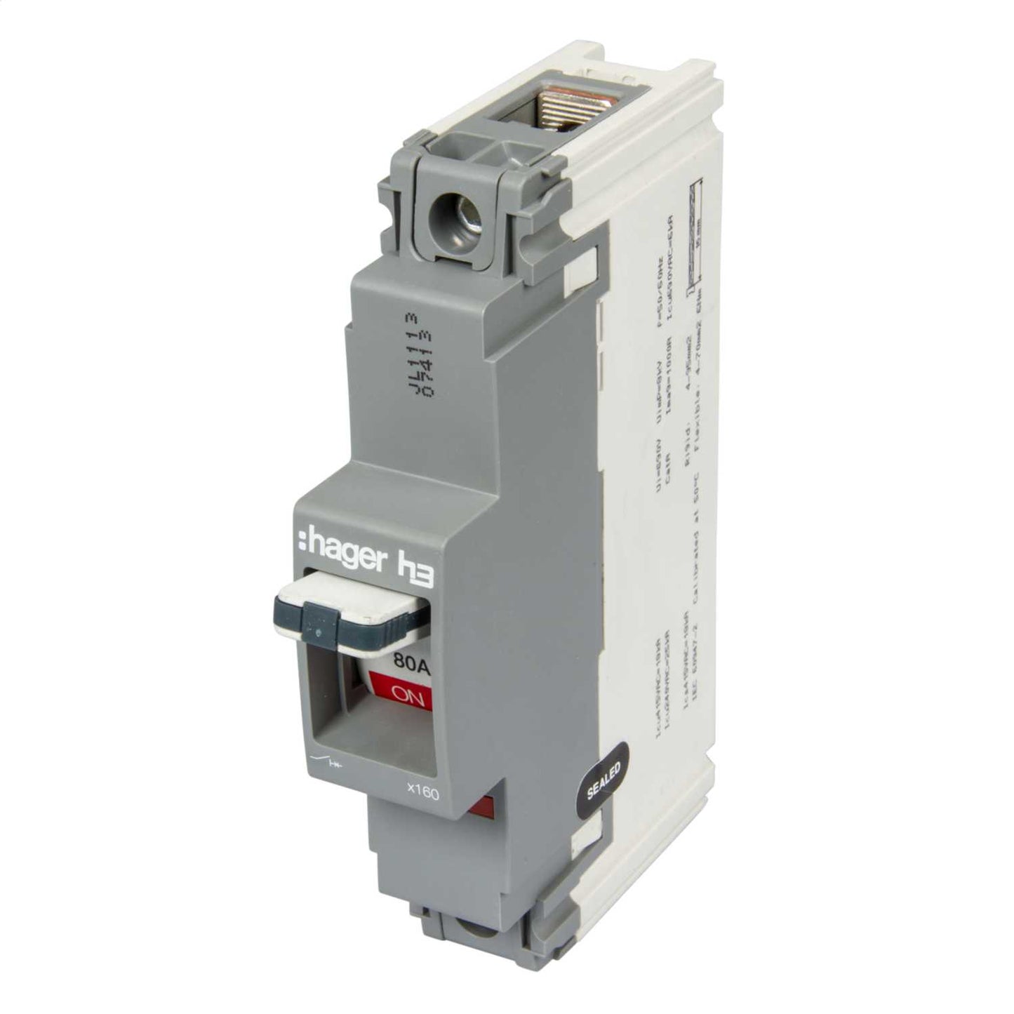 Hager 80A Single Pole 18kA Mccb