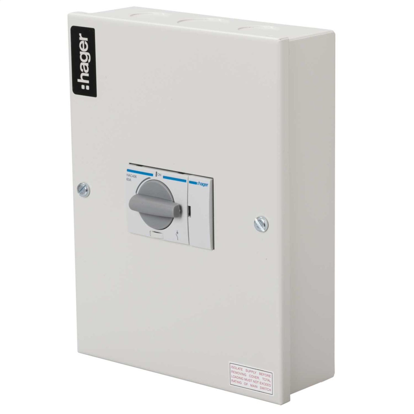 Hager 63A TP+SN Metal Isolator Switch Disconnector