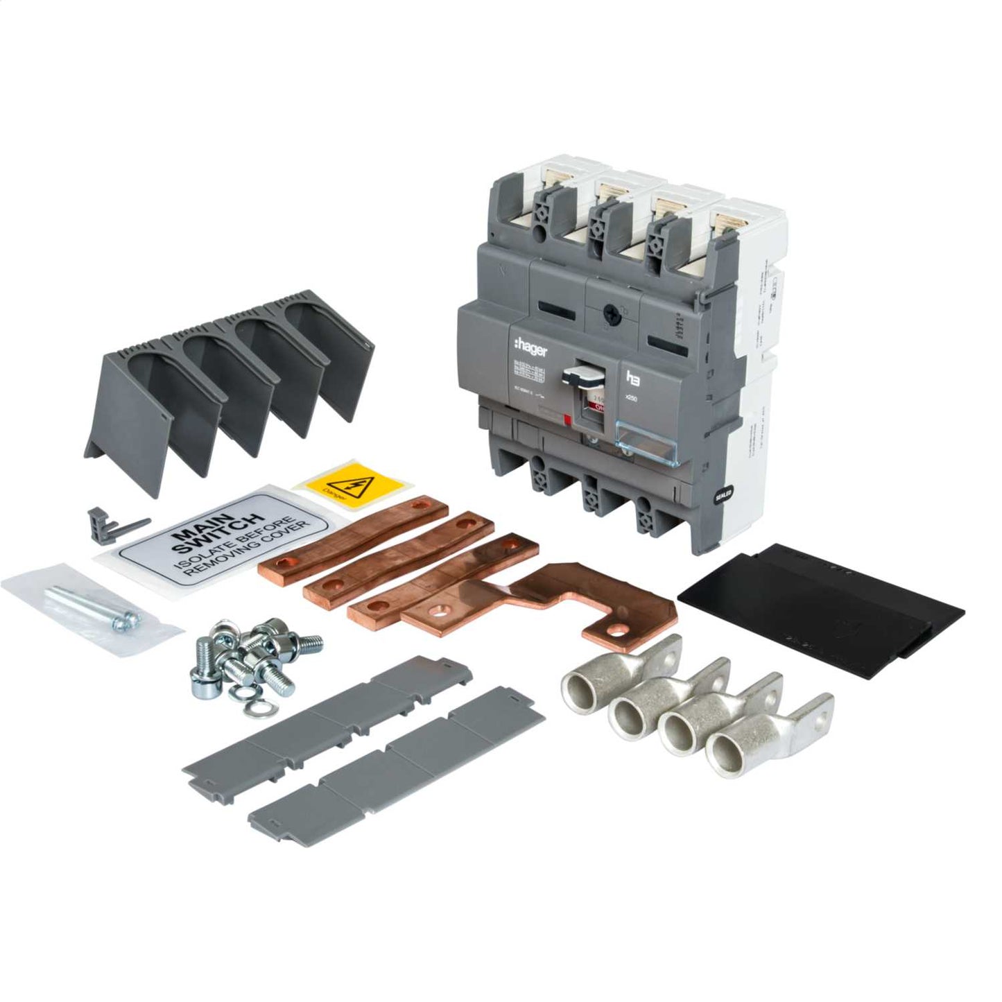 Hager 250A Four Pole Mccb Thermal and Magnetic Incomer Kit