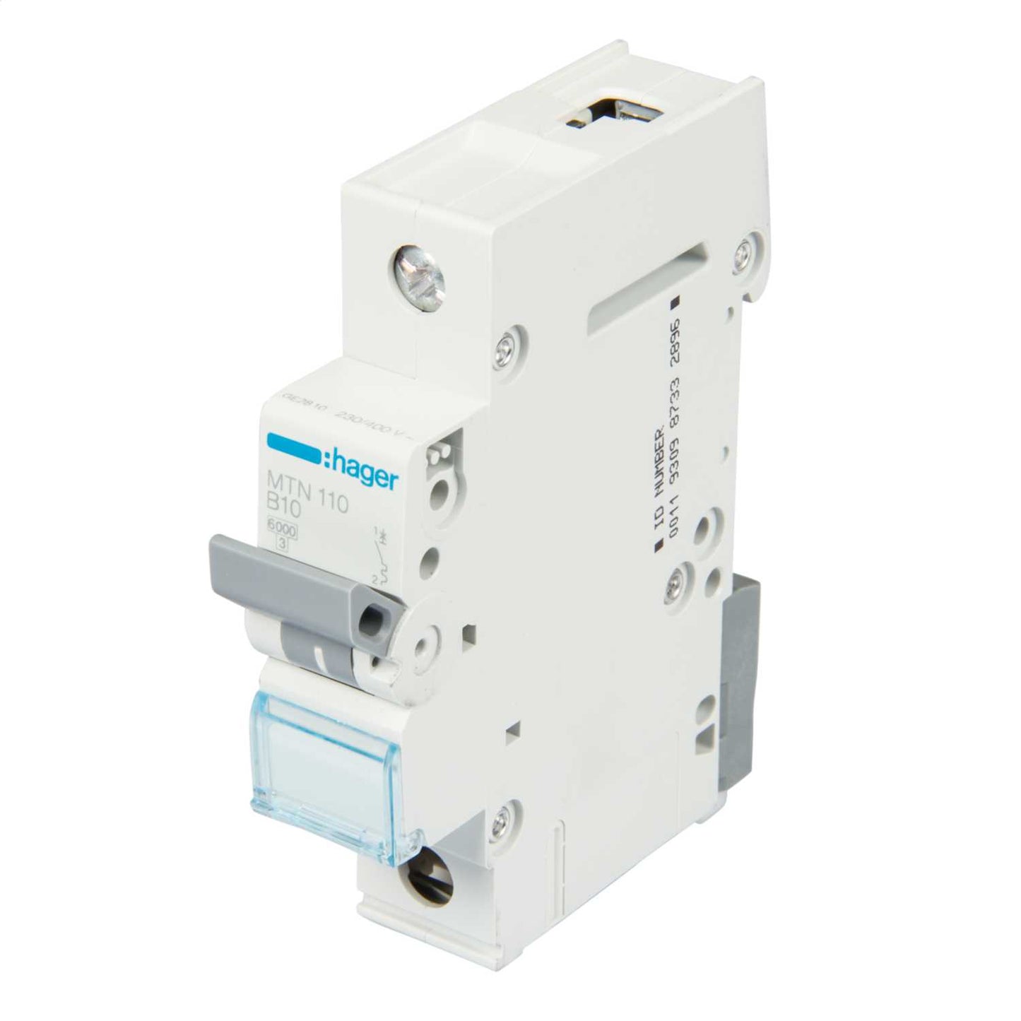 Hager 10A Single Pole 6kA B Curve MCB