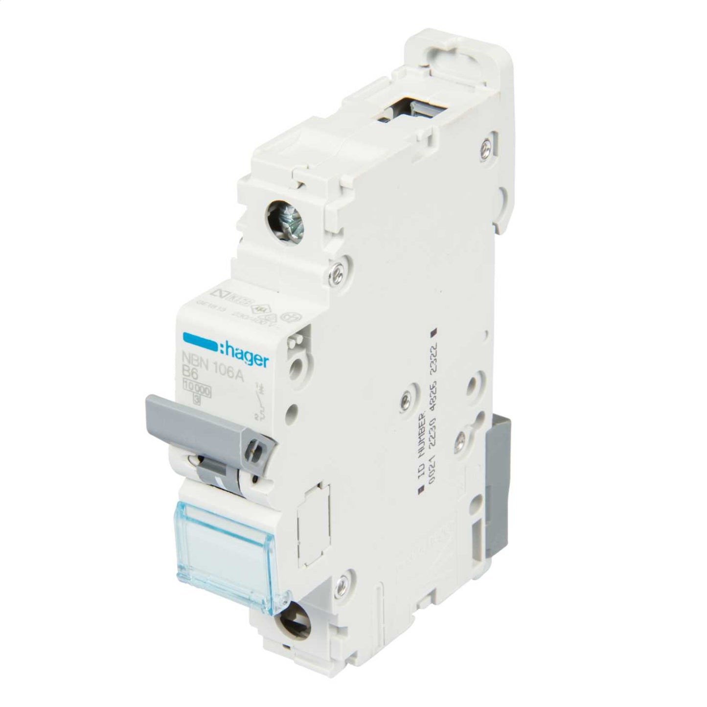 Hager 6A Single Pole 10kA B Curve MCB