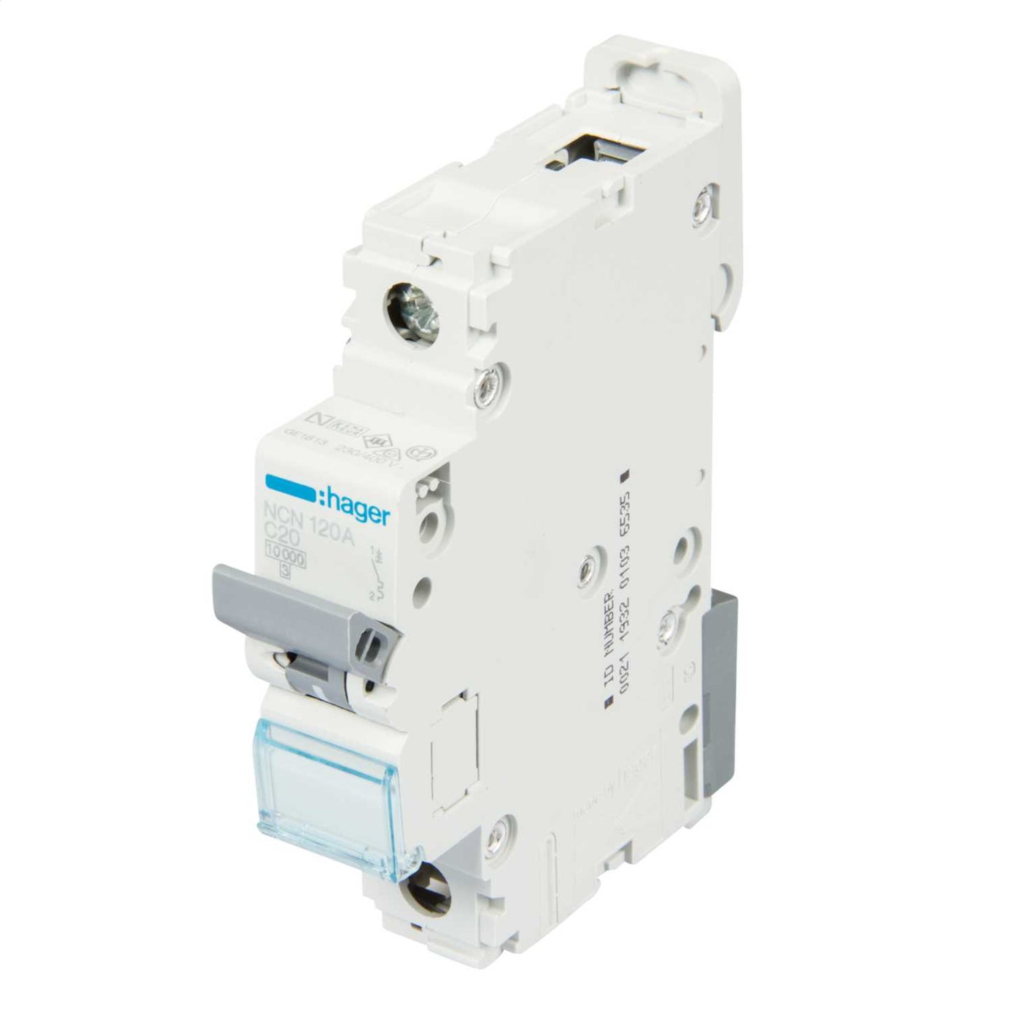 Hager 20A Single Pole 10kA C Curve MCB