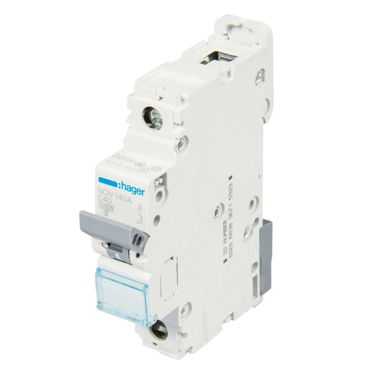 Hager 40A Single Pole 10kA C Curve MCB