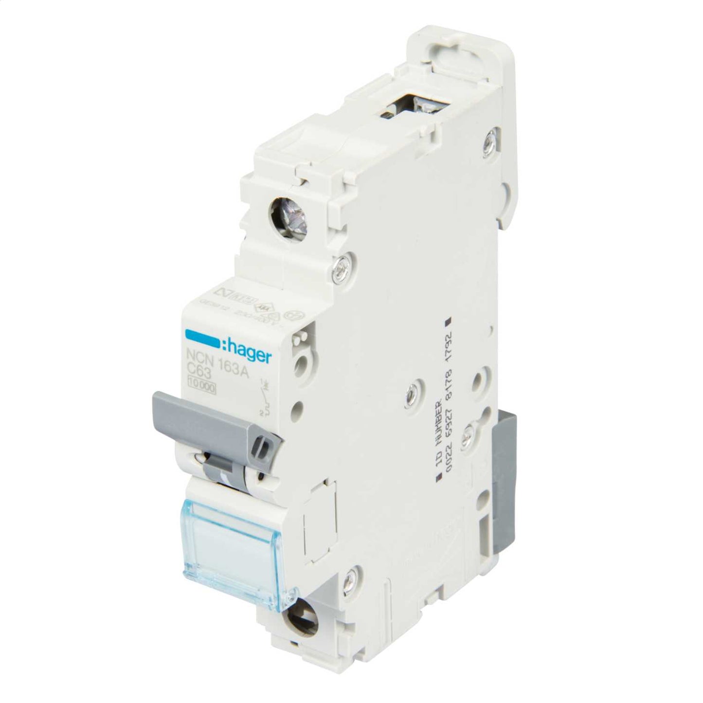 Hager 63A Single Pole 10kA C Curve MCB
