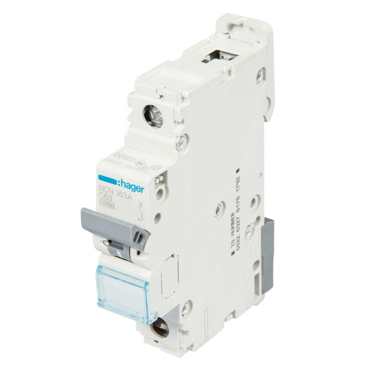 Hager 63A Single Pole 10kA C Curve MCB
