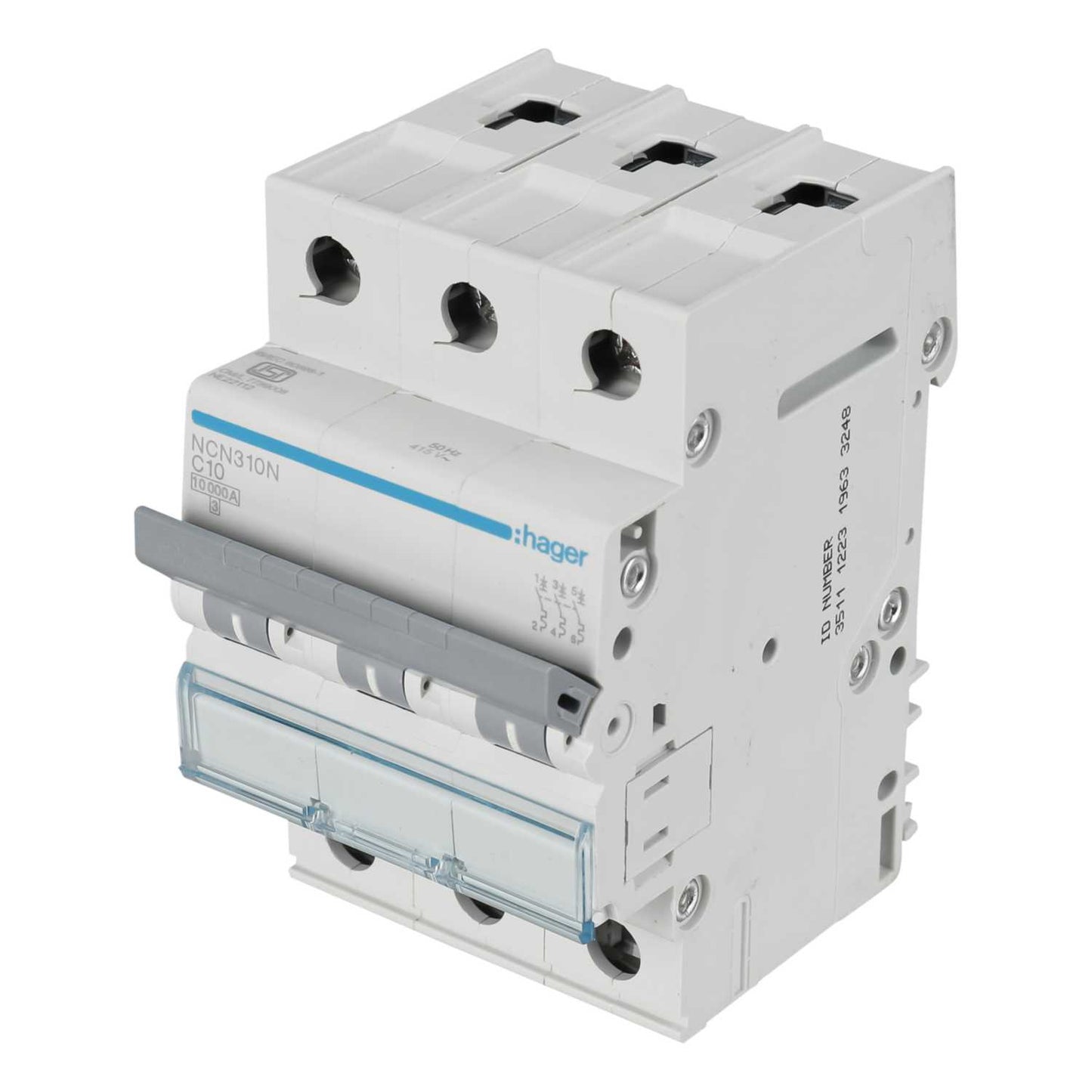 Hager 10A Triple Pole 10kA C Curve MCB