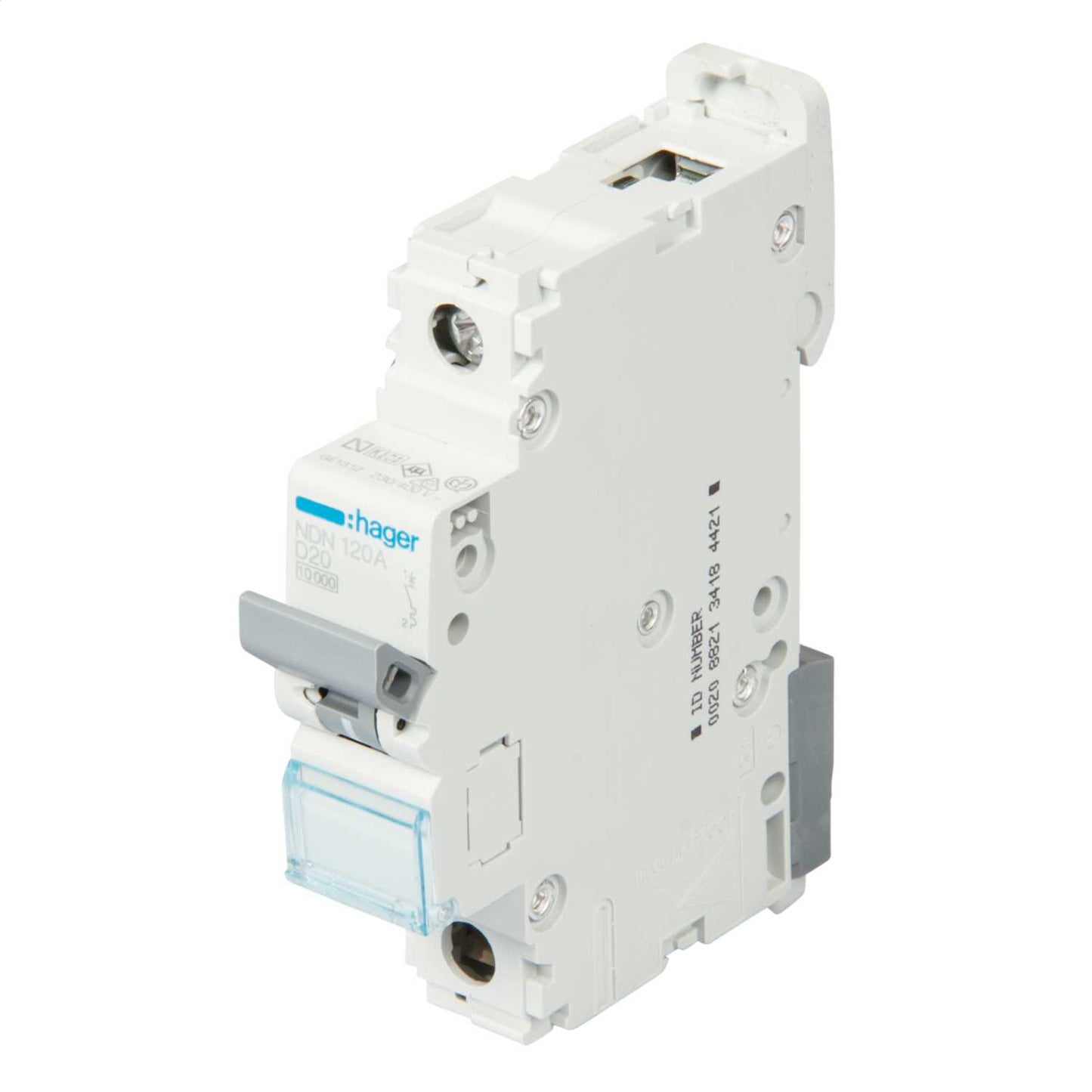 Hager 20A Single Pole 10kA D Curve MCB