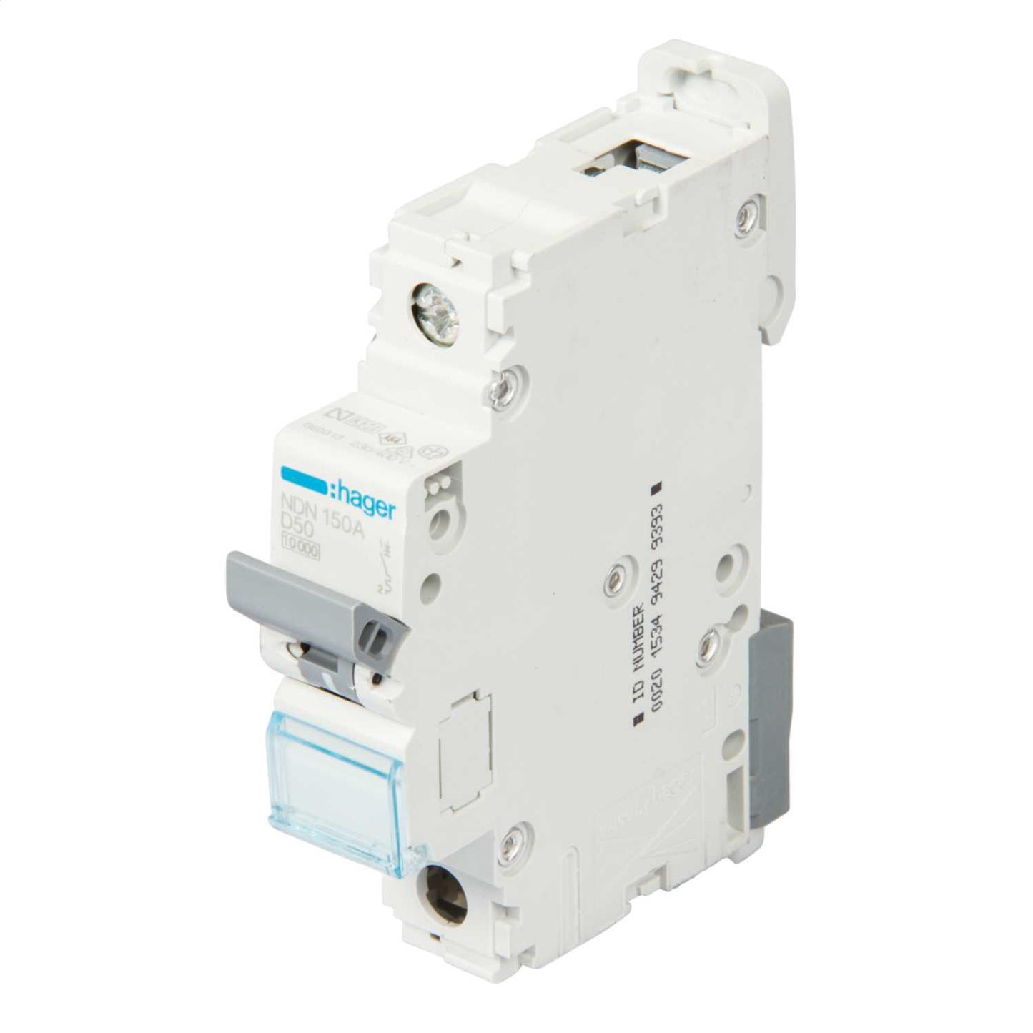 Hager 50A Single Pole 10kA D Curve MCB