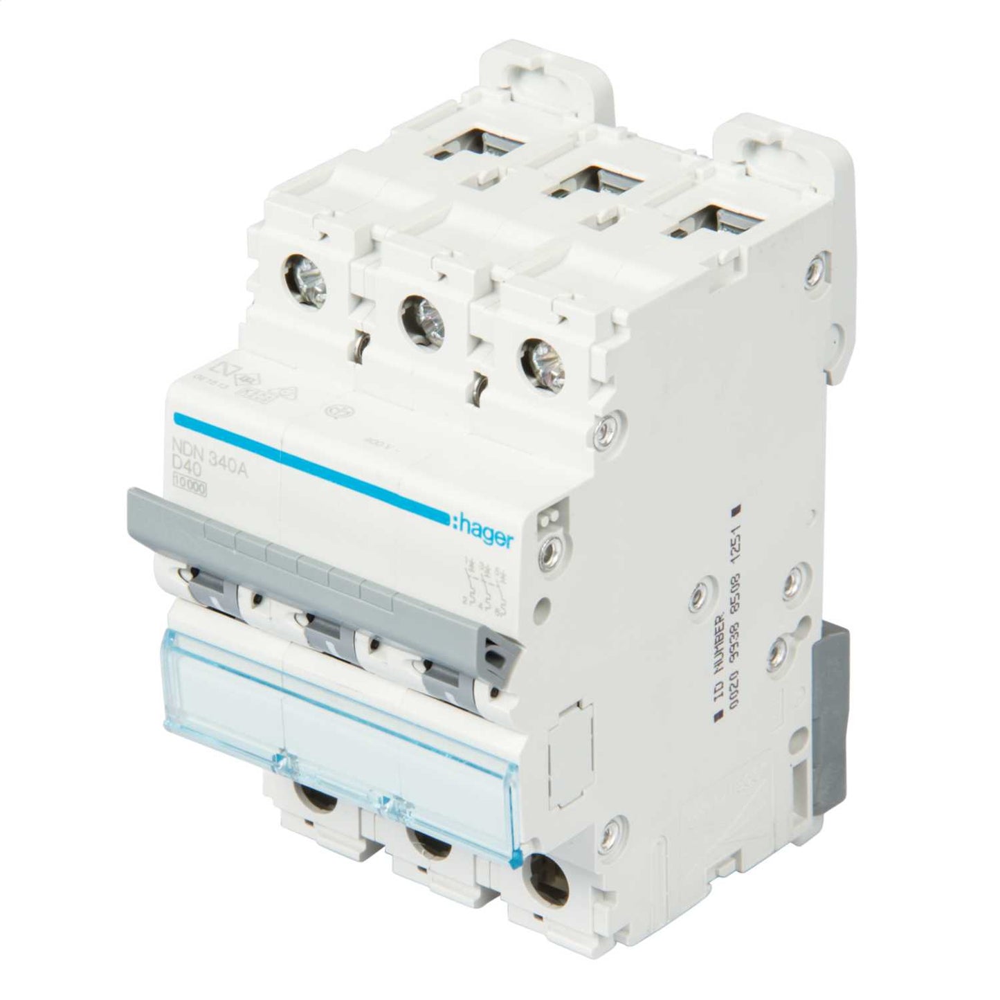 Hager 40A Triple Pole 10kA D Curve MCB