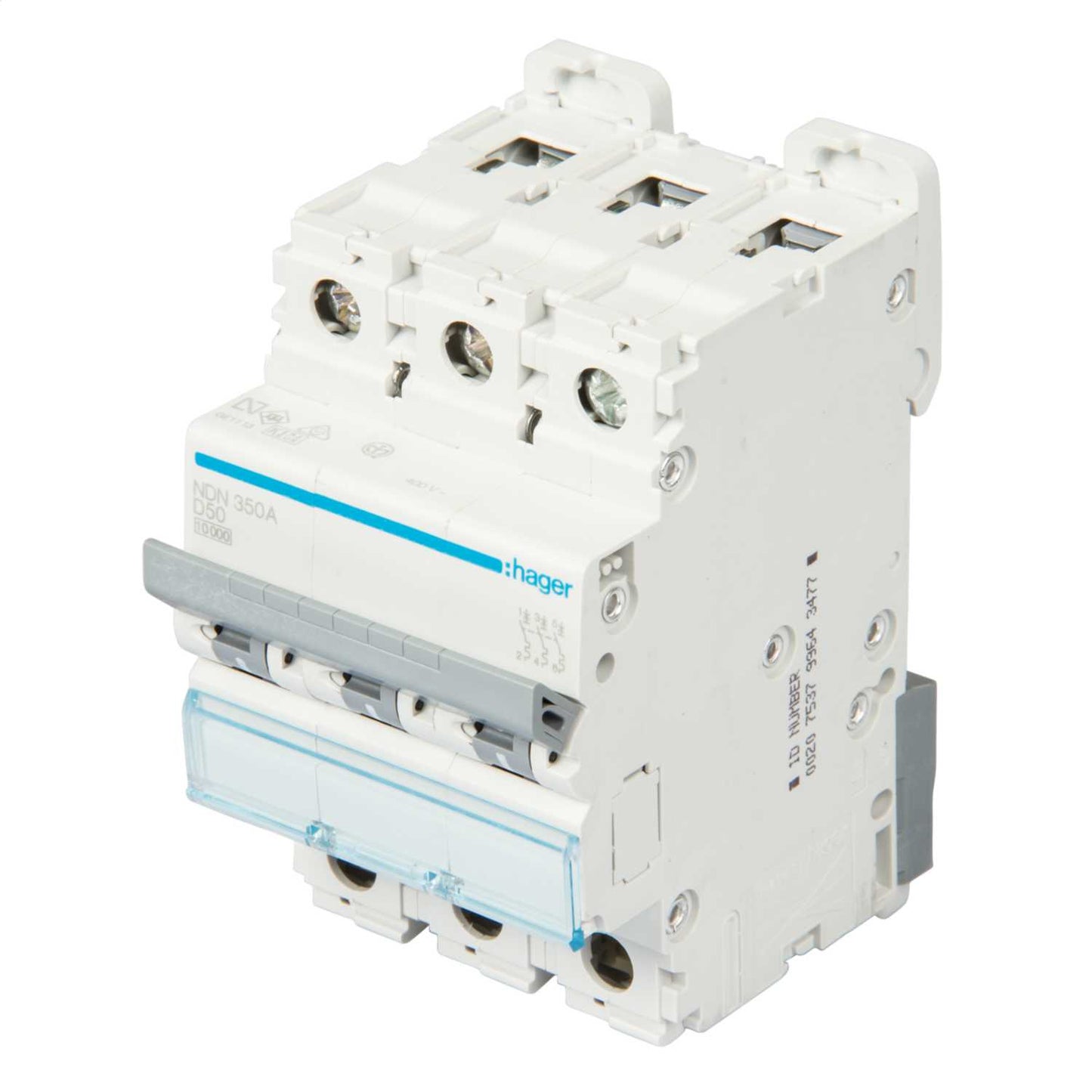 Hager 50A Triple Pole 10kA D Curve MCB