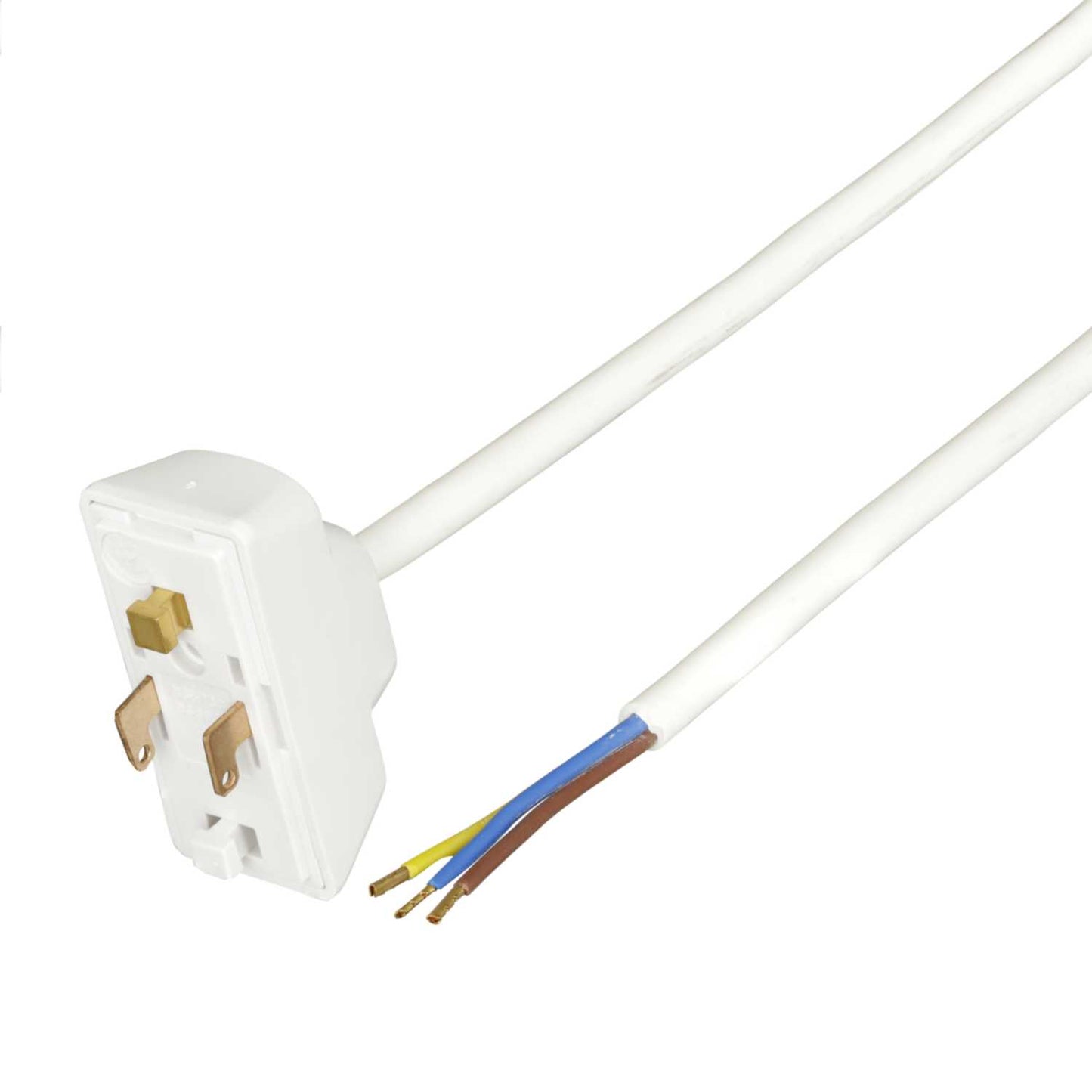 Hager Klik 6A 3 Pin Pre Wired Plug with 2m Cable White